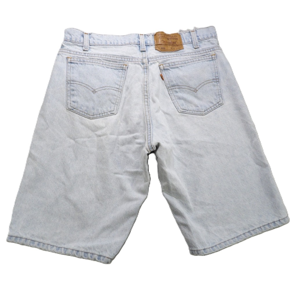 VTG Levi's 550 Orange Tab Denim Shorts Men 33x10 Light Wash Cutoffs USA Made 90s